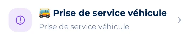 Formulaire Prise de service véhicule dans Inlink