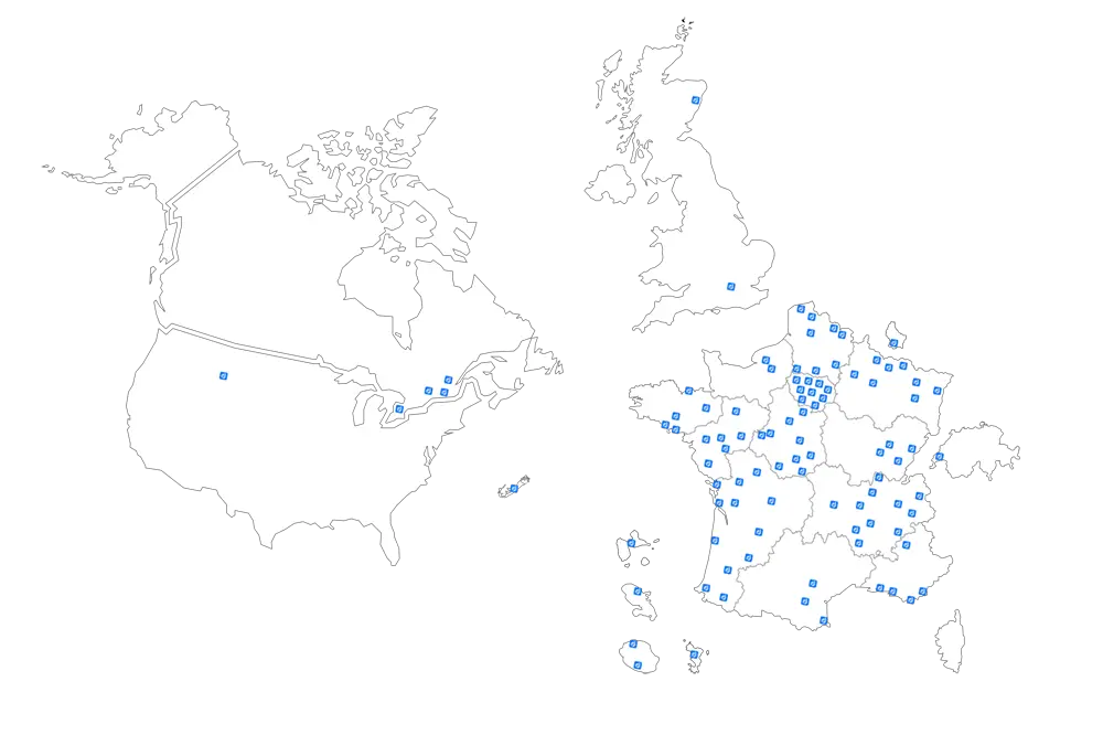 Carte des réseaux Hubup